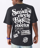 Big Checks Embroidered Short Sleeve Tee - Black