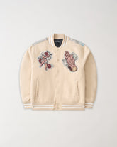 Cherub Tapestry Varsity Jacket - Khaki