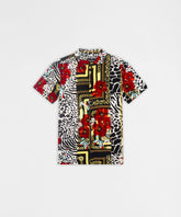 Floral & Chains Woven Shirt - Red