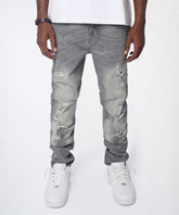 Ashfall Distressed Skinny Jeans - Grey