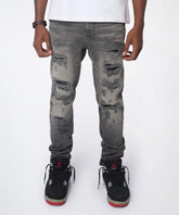 Breakaway Distressed Skinny Jeans - Dark Grey