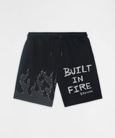 Built In Fire Rhinestone Shorts - Black