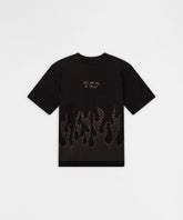 Burns Deep Rhinestone Short Sleeve Tee - Black