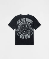 Born Real Back Print Embroidered Tee - Washed Black