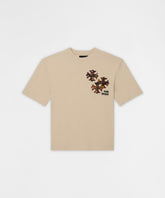 Cross Applique Short Sleeve Tee - Cream