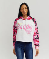 Baddie Camo Crop Hoodie