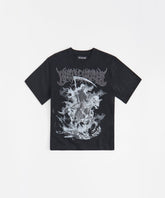 Grim Reaper Washed Rhinestones Short Sleeve Tee - Black