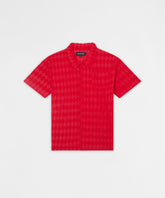 Diamond Viscose Button-Down Shirt - Red