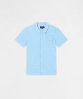 Diamond Plate Viscose Short Sleeve Shirt - Light Blue