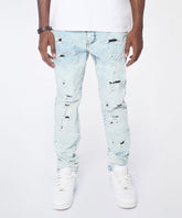 Bleached Out Distressed Skinny Jean - Light Blue