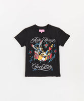 Anti Social Socialite Women's Graphic Cropped Short Sleeve Tee - Black