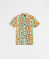Baroque Viscose Button-Down Short Sleeve Shirt - Multicolor