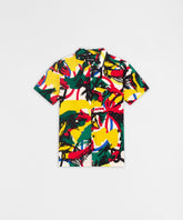 Abstract Viscose Button-Down Short Sleeve Shirt - Multicolor