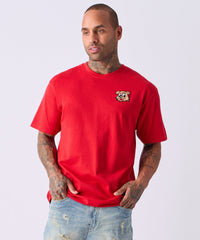 Cub Chenille Patched Short Sleeve Tee - Red