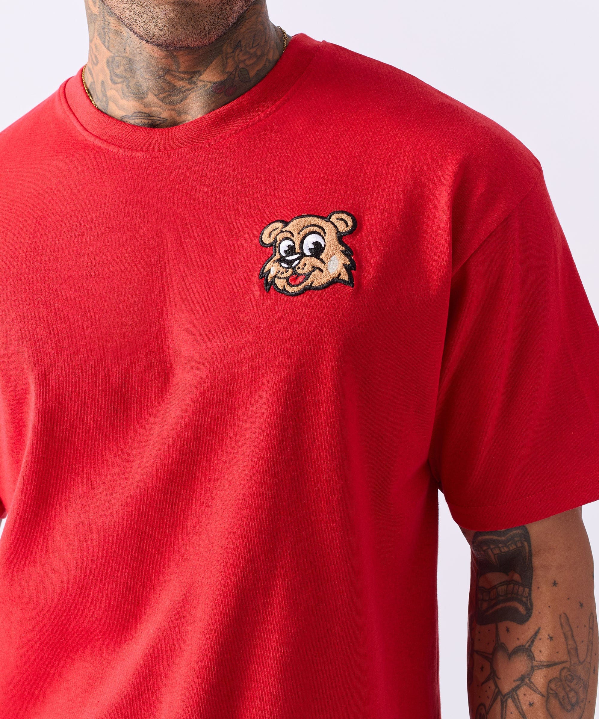 Cub Chenille Patched Short Sleeve Tee - Red
