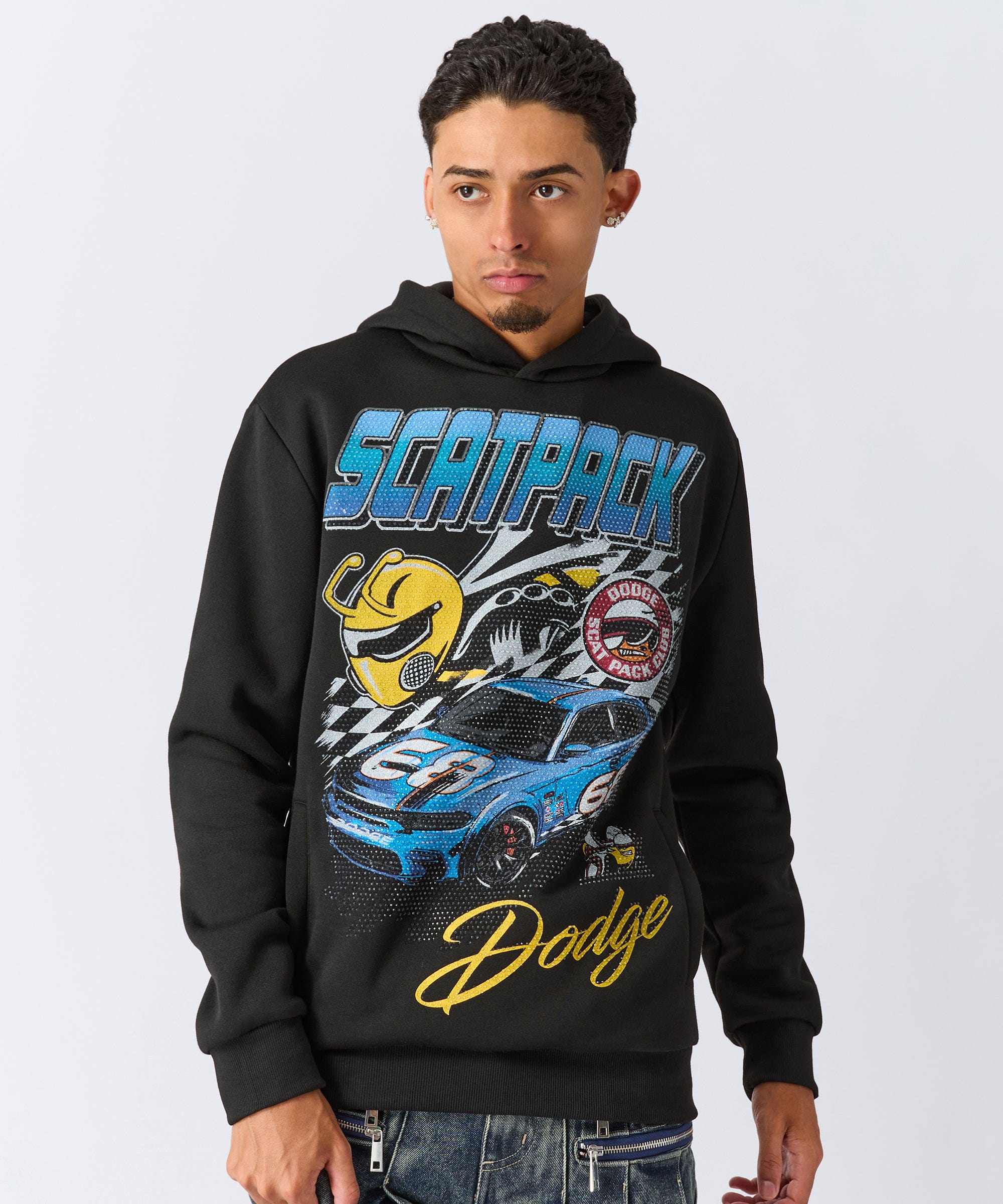 Dodge Scatpack Graphic Long Sleeve Hoodie - Black