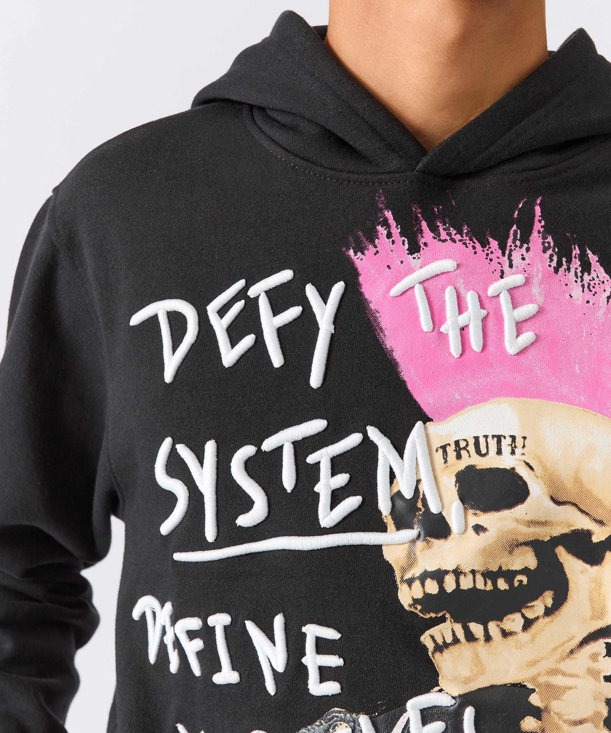 Define Embroidered Hoodie - Black