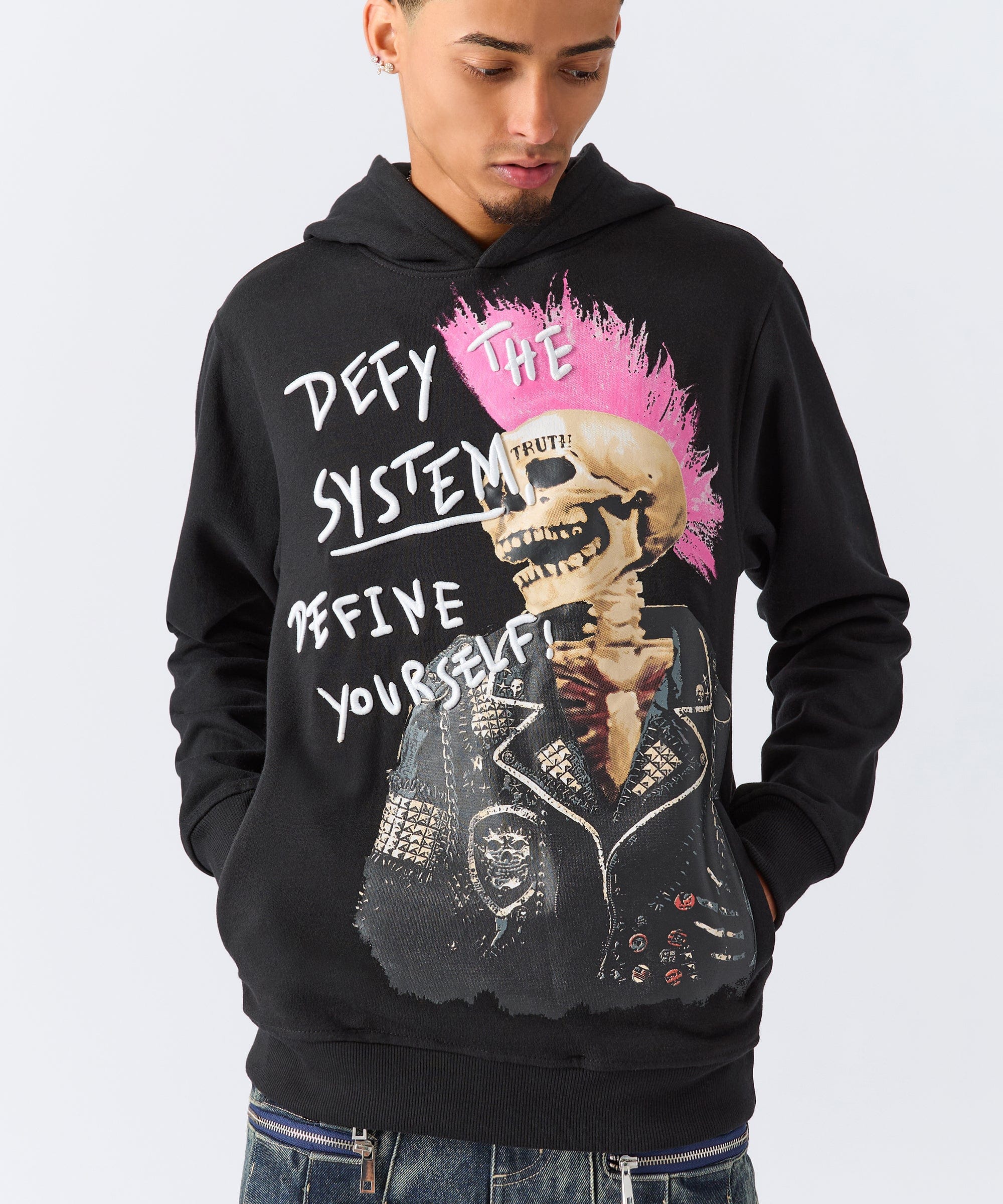 Define Embroidered Hoodie - Black