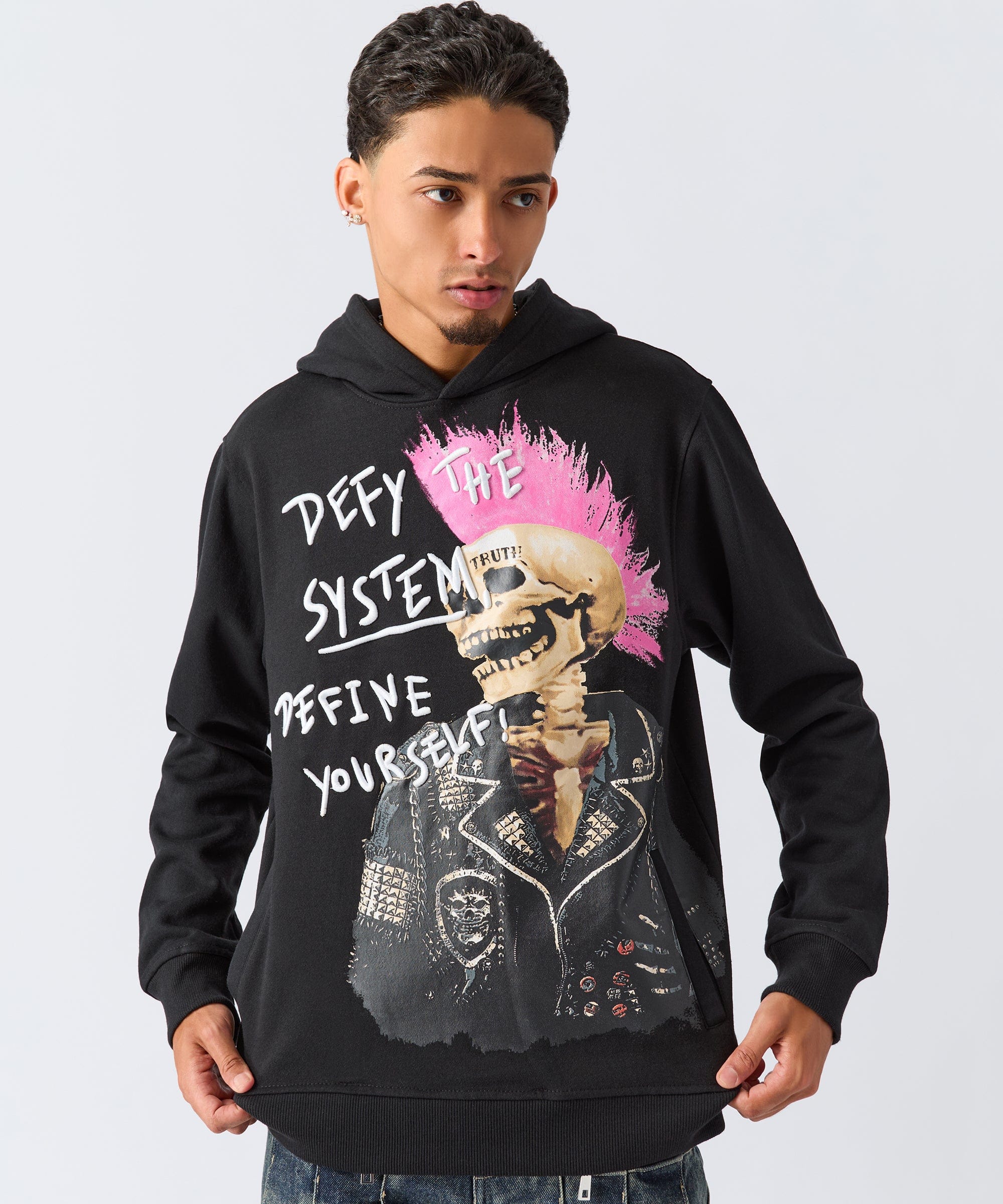 Define Embroidered Hoodie - Black