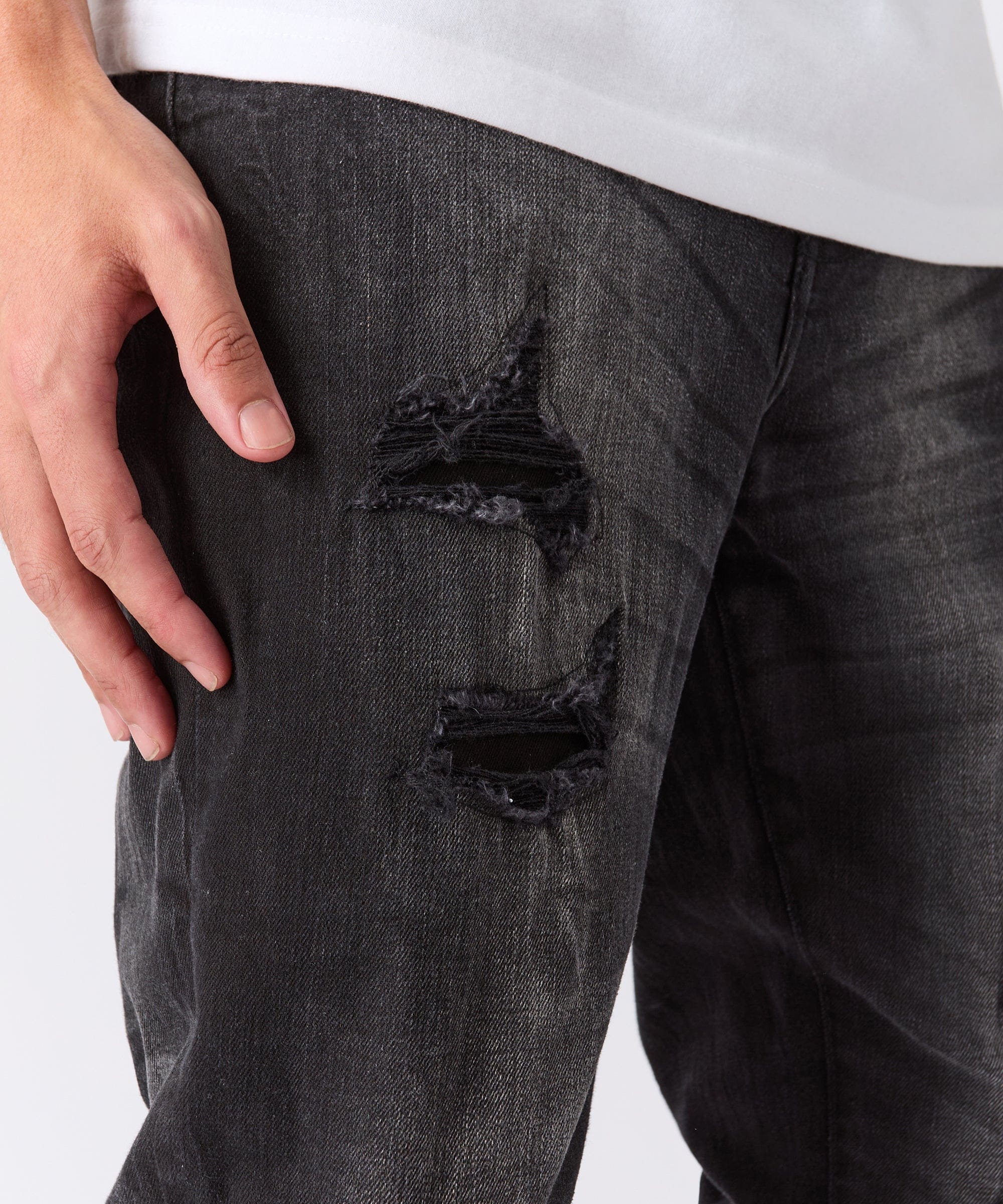 Eclipse Ripped Skinny Jeans - Black