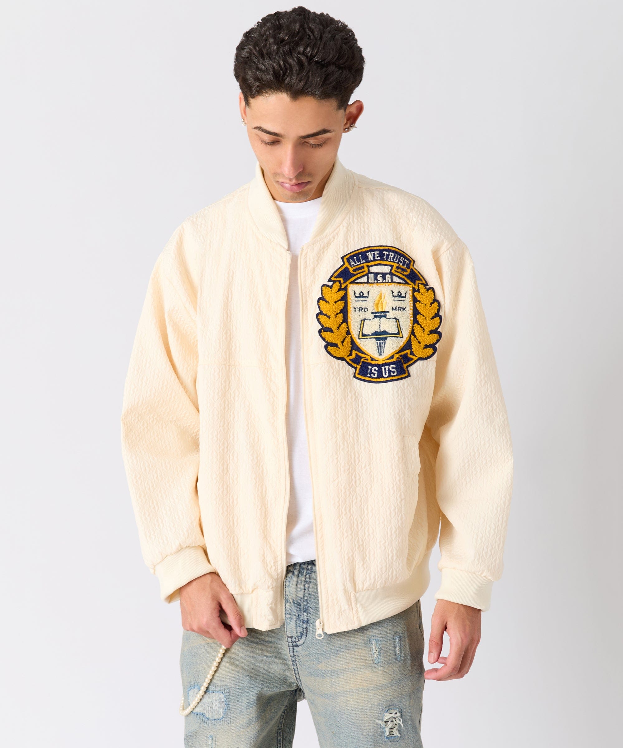 Coaches Chenille Jacket - Cream
