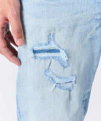 Coastal Ripped Skinny Jeans - Light Blue