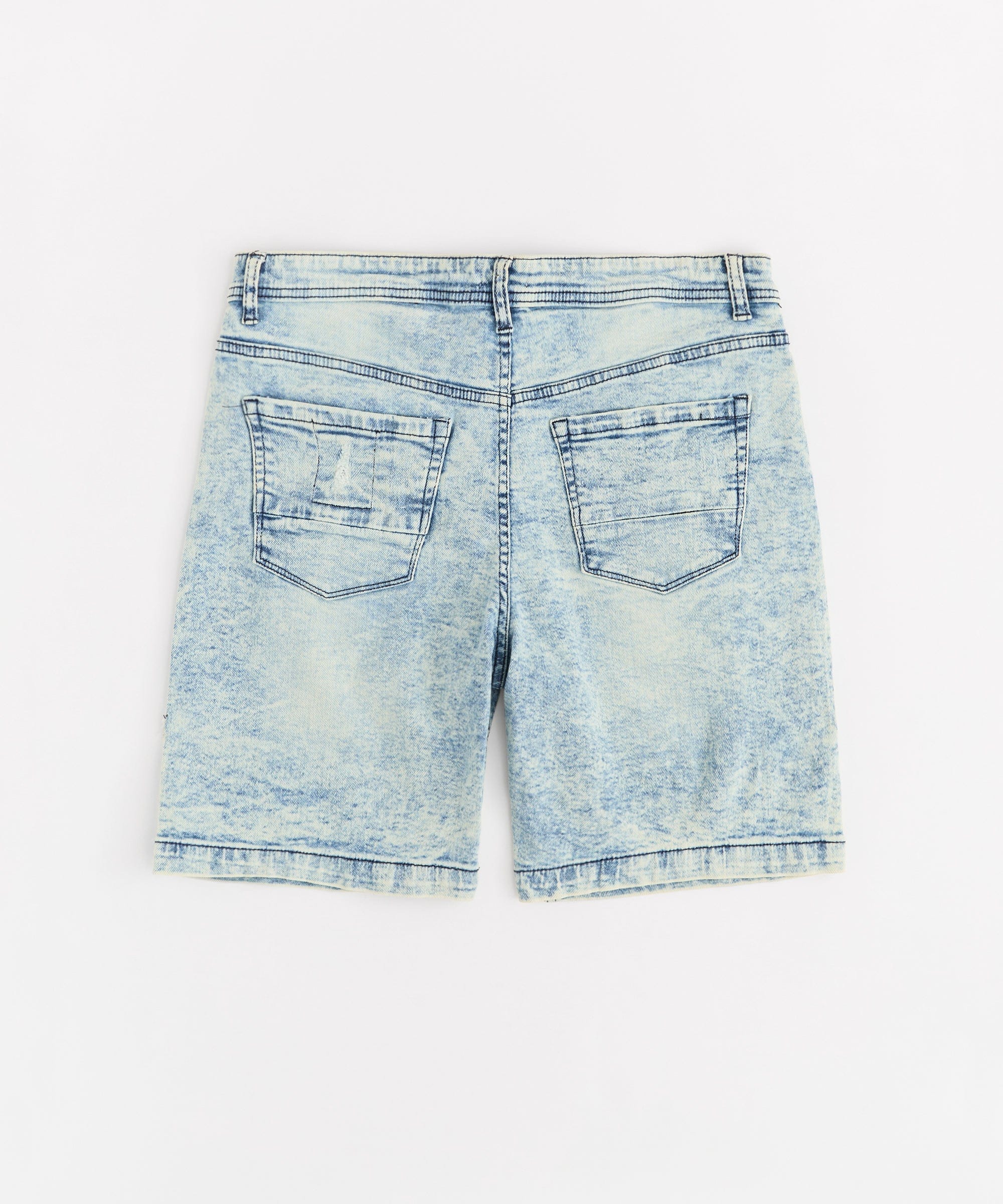 Destroyed Denim Shorts - Dark Blue