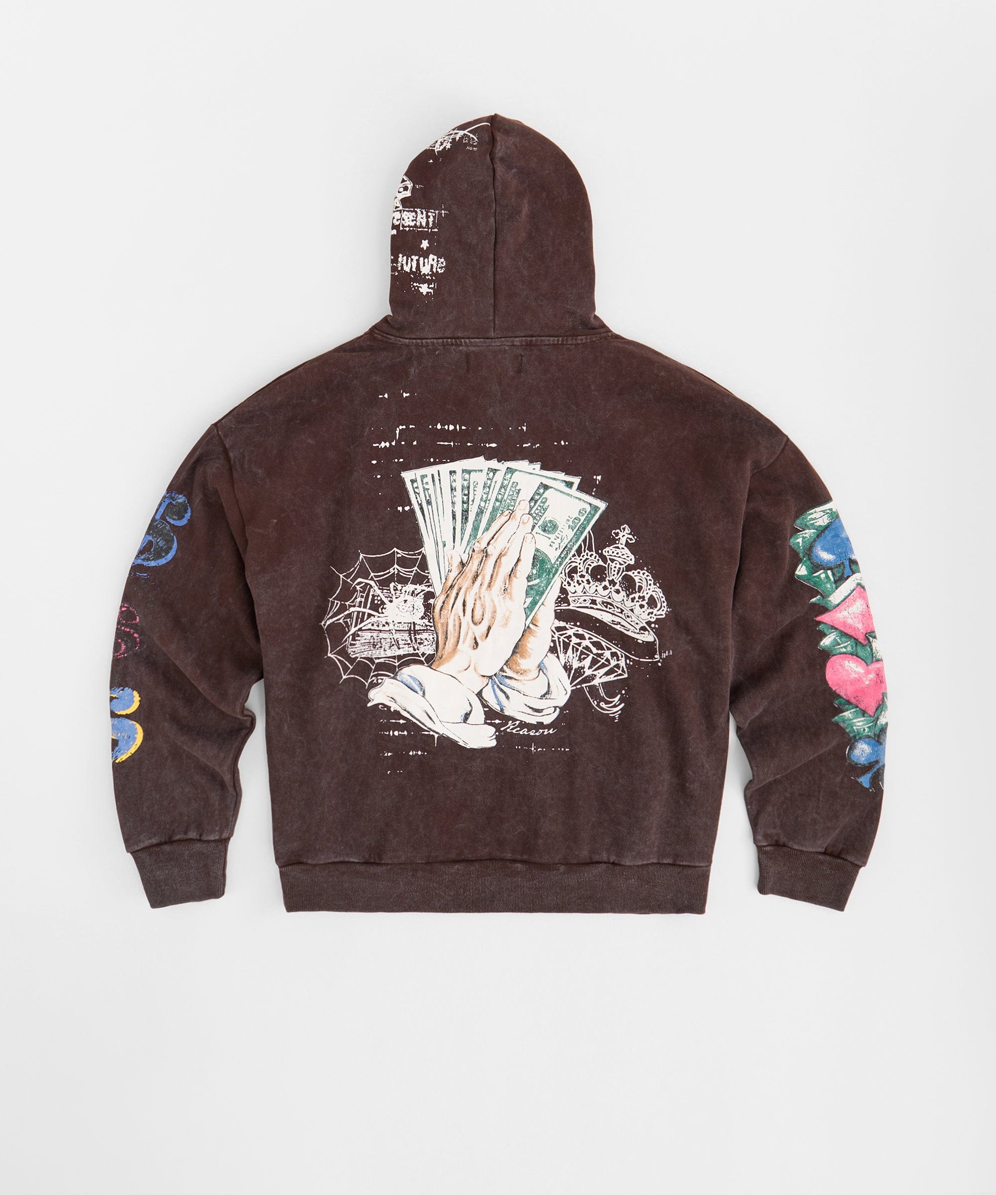 Blessed Washed Hoodie - Brown