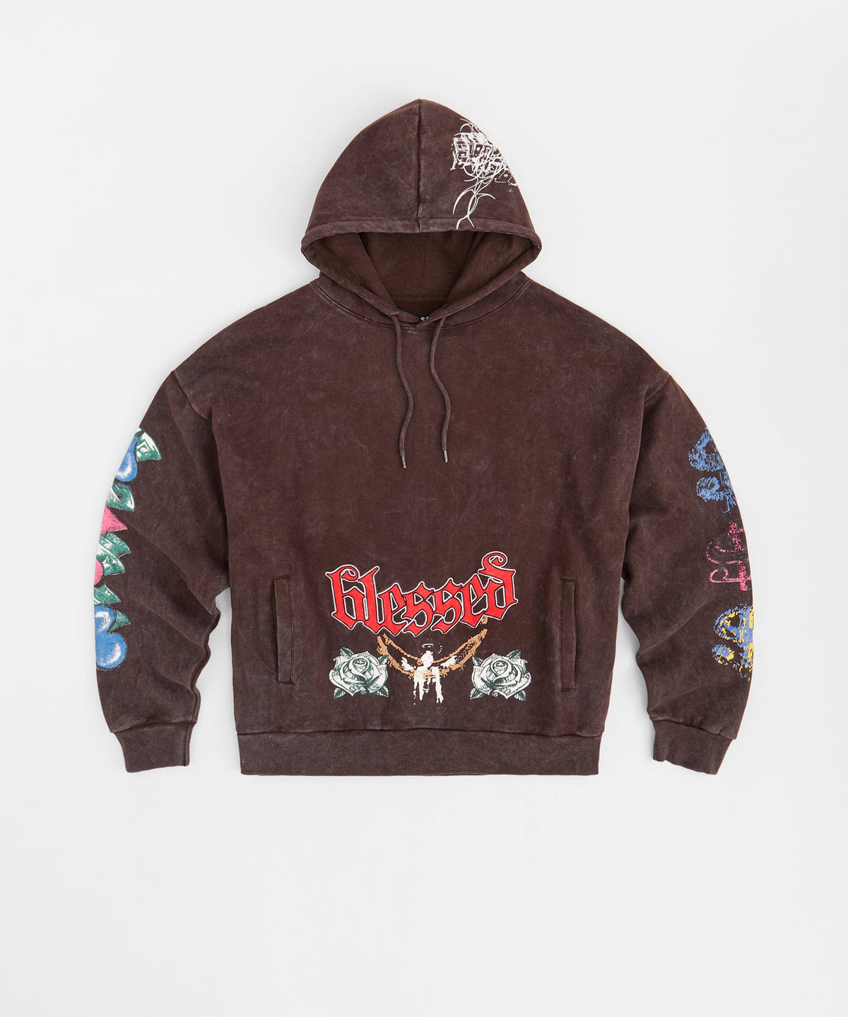 Blessed Washed Hoodie - Brown