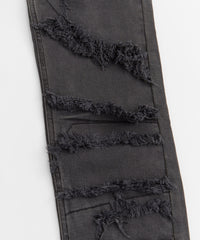 Heavy Distressed Frayed Skinny Jean - Dark Grey
