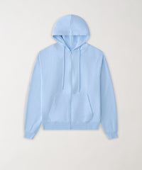 Essential Boxy Fit Zip Up Hoodie - Blue