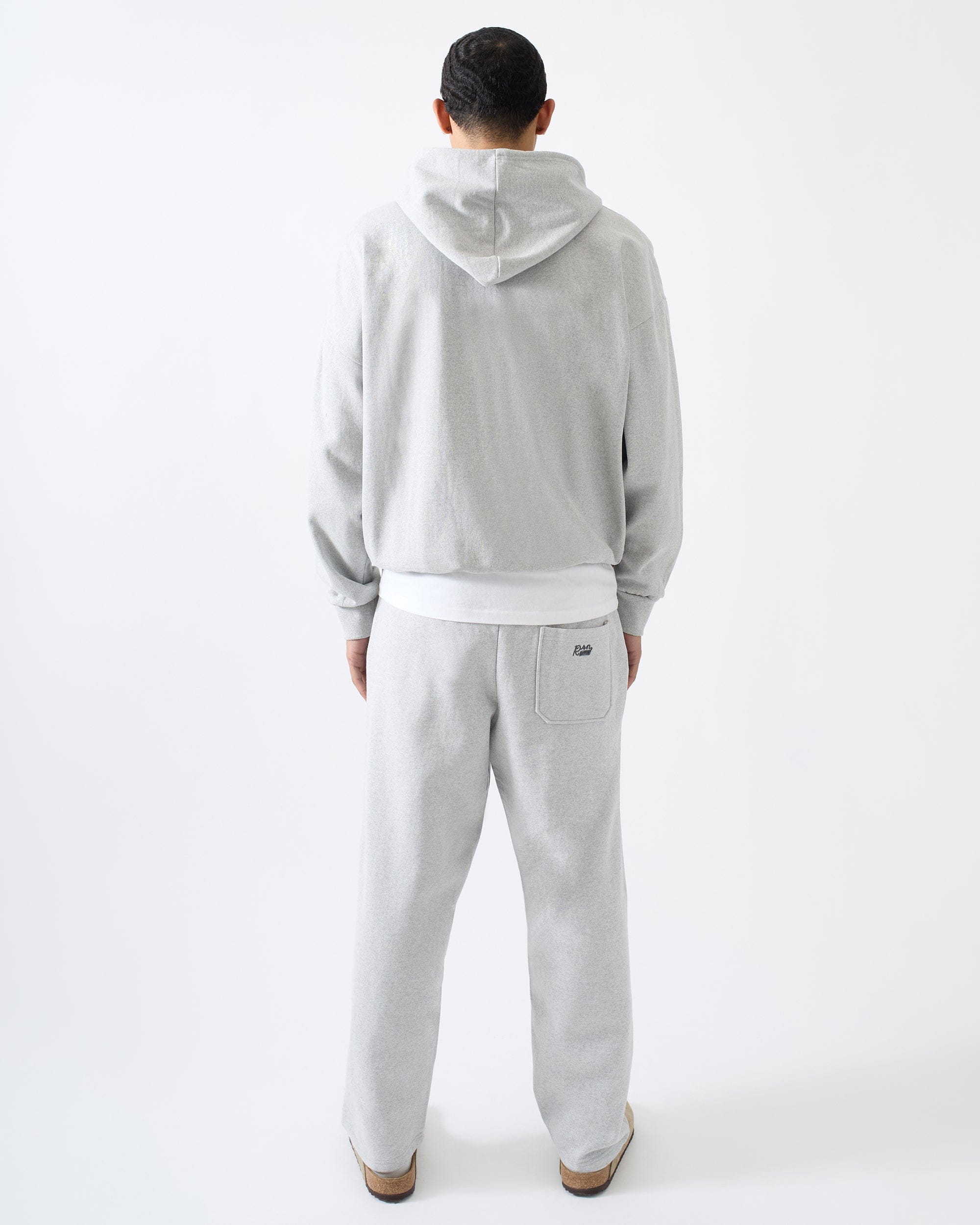 Essential Boxy Fit Zip Up Hoodie - Heather Grey
