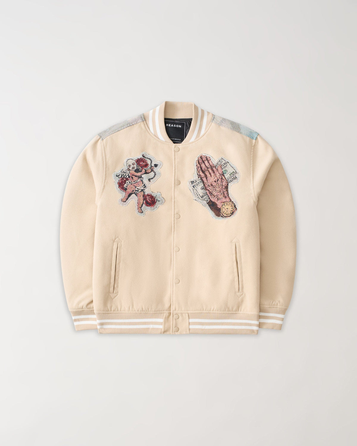 Cherub Tapestry Varsity Jacket - Khaki