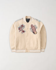Cherub Tapestry Varsity Jacket - Khaki