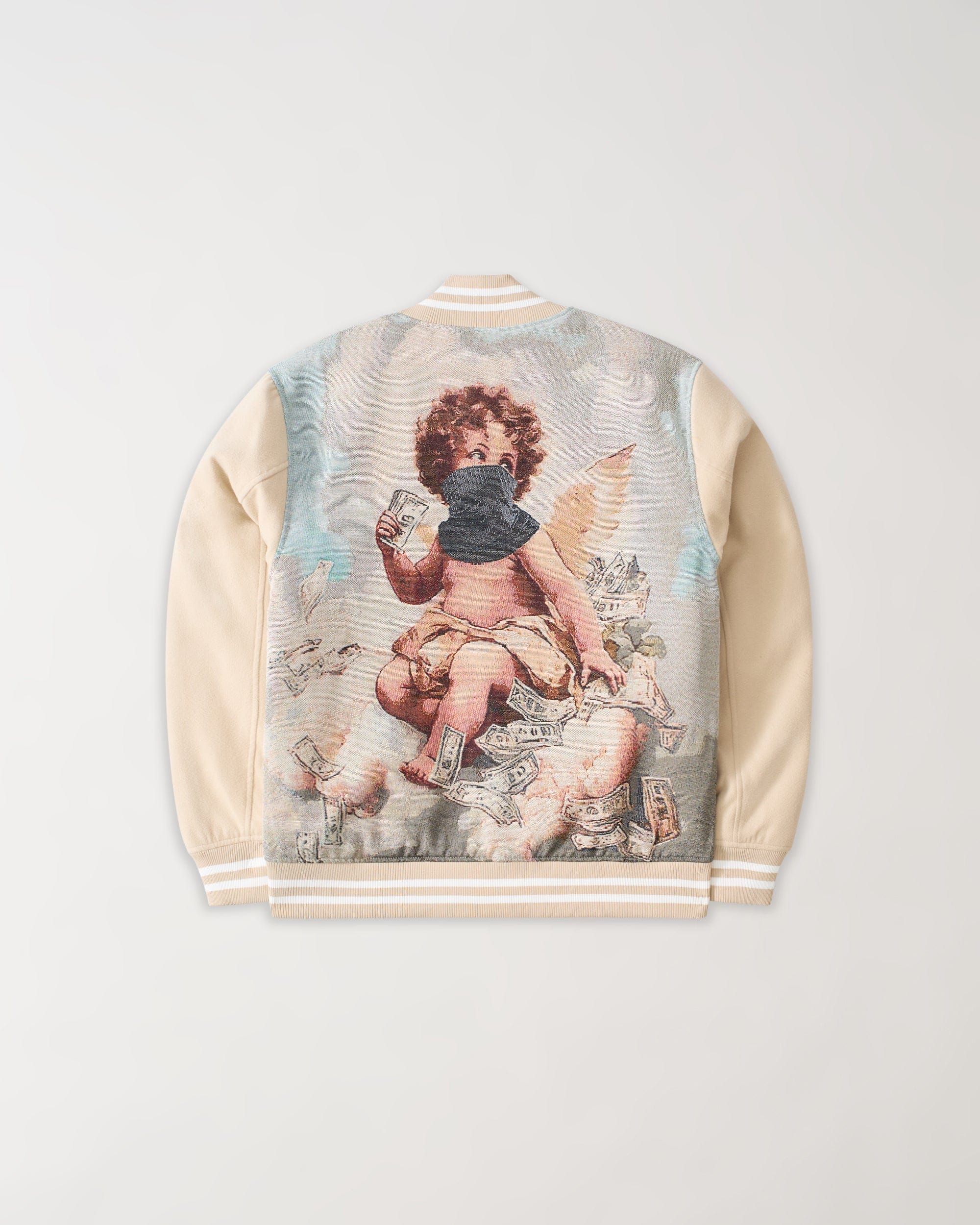 Cherub Tapestry Varsity Jacket - Khaki