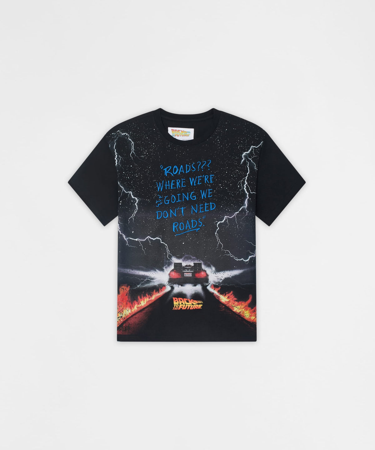 Back To The Future Roads Graphic Short Sleeve Tee - Black