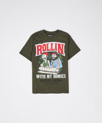 Cheech & Chong Keep Rollin Graphic Short Sleeve Tee - Green
