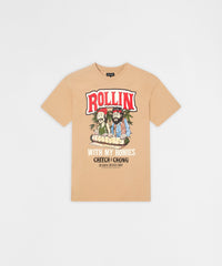 Cheech & Chong Keep Rollin On Graphic Short Sleeve Tee - Khaki