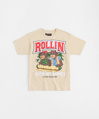 Cheech & Chong Rollin With My Homies Graphic Short Sleeve Tee - Khaki