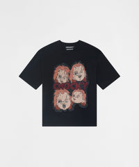Chucky Faces Tapestry Short Sleeve Tee - Black