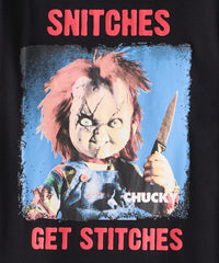 Chucky "Snitches Get Stitches" Tee - Black