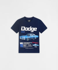 Dodge White Hat Special Kid's Graphic Short Sleeve Tee - Dark Blue