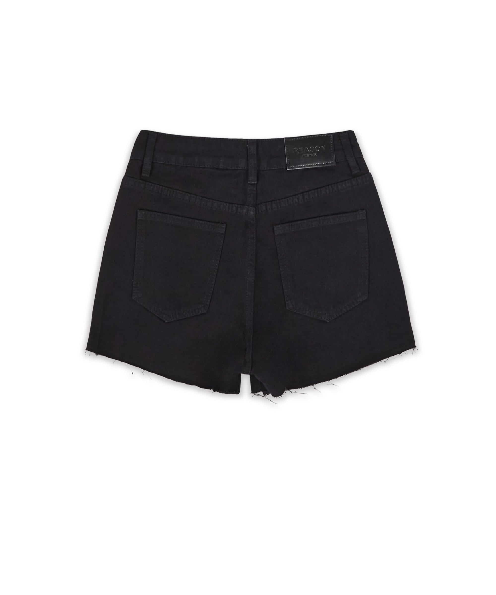 Aria Women's Distressed Denim Shorts - Black