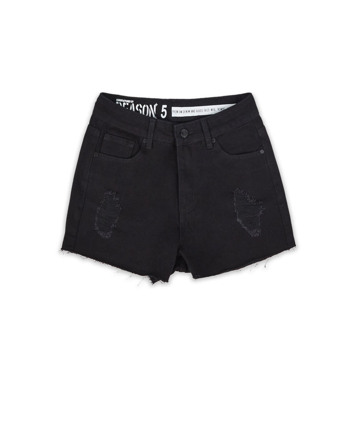 Aria Women's Distressed Denim Shorts - Black