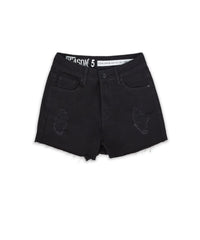 Aria Women's Distressed Denim Shorts - Black