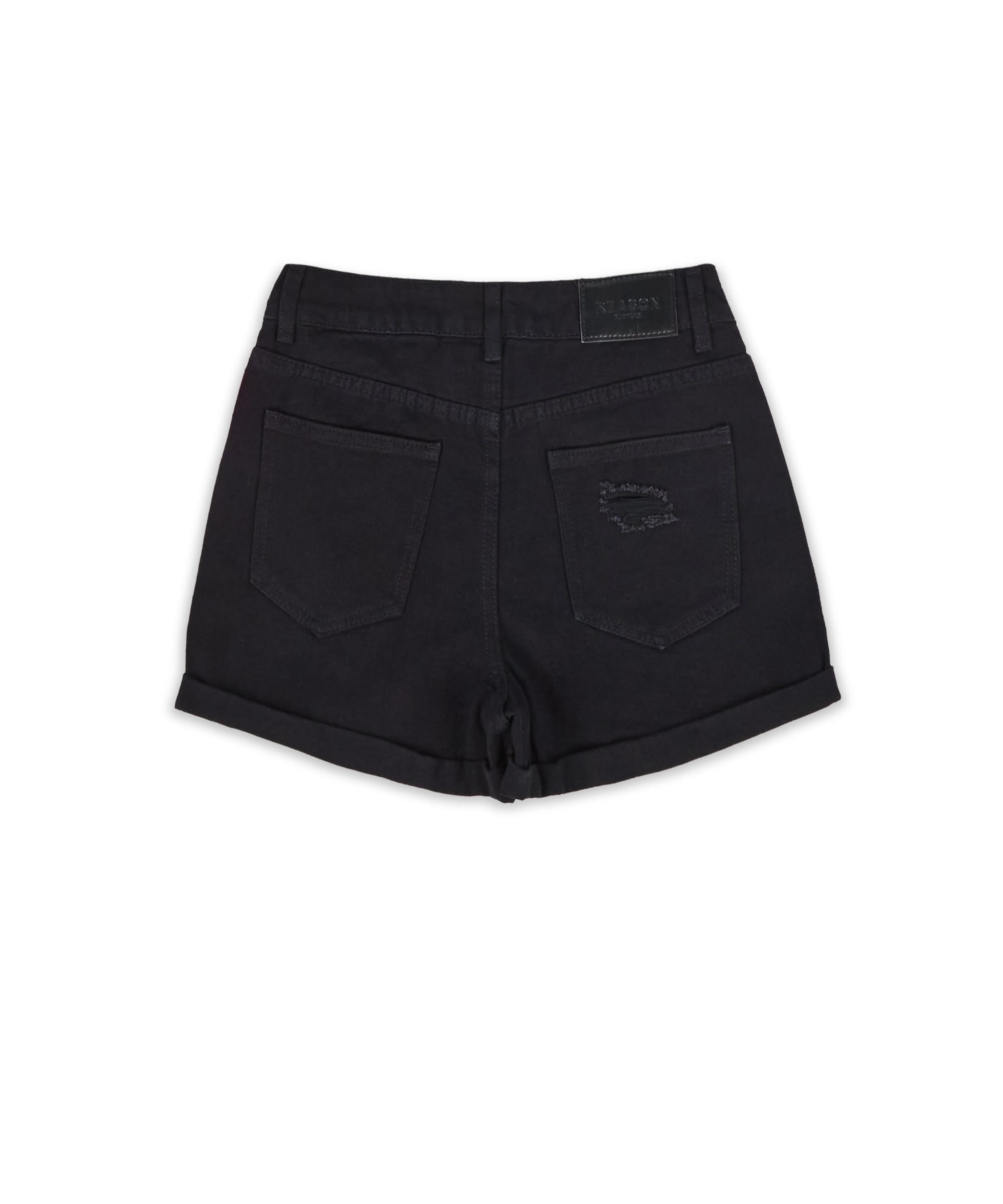 After Hours Women's Distressed Denim Shorts - Black