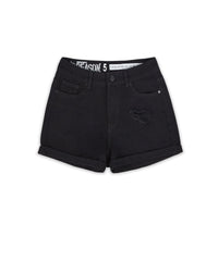 After Hours Women's Distressed Denim Shorts - Black