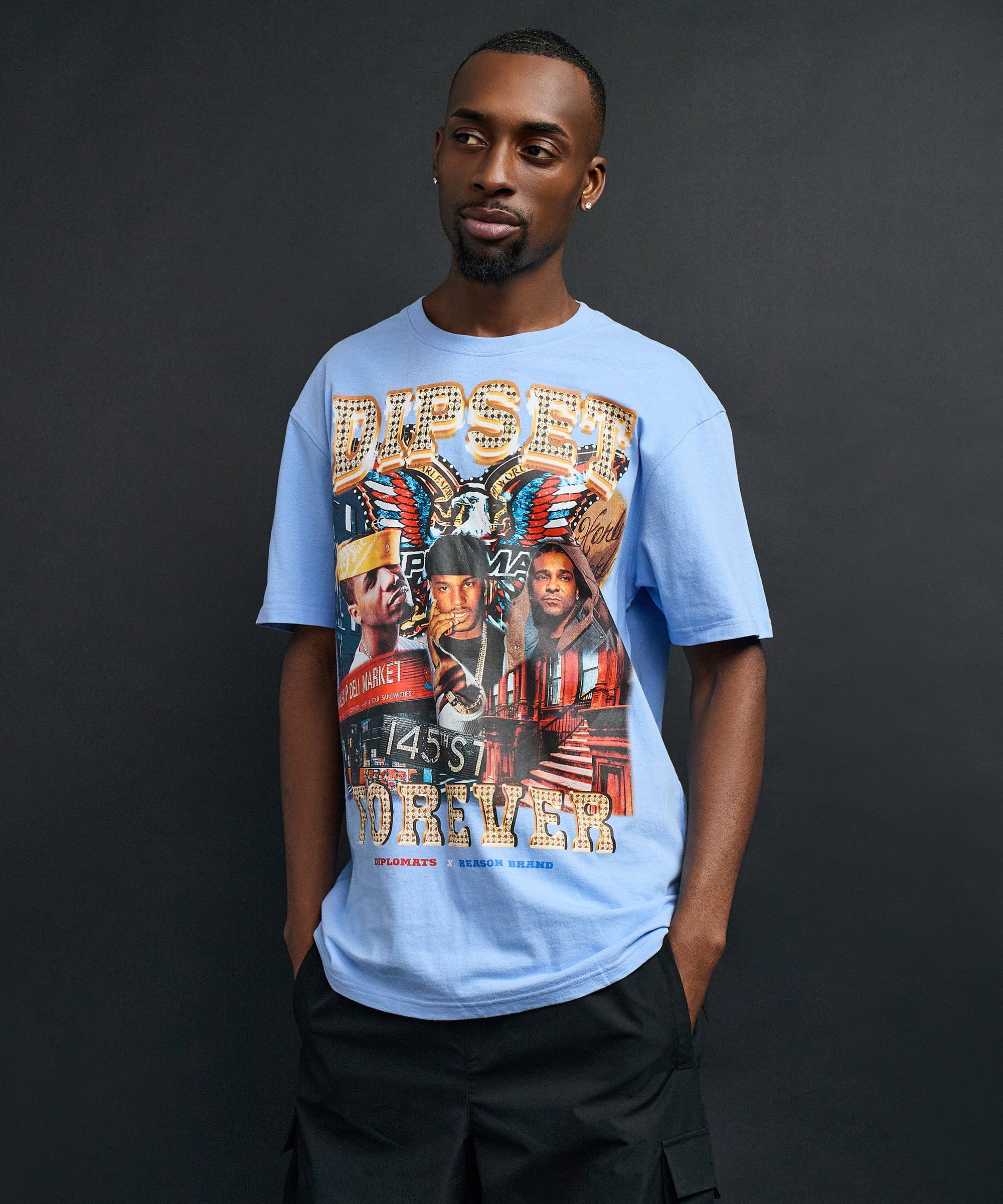 Dipset Forever Graphic Short Sleeve Tee - Light Blue