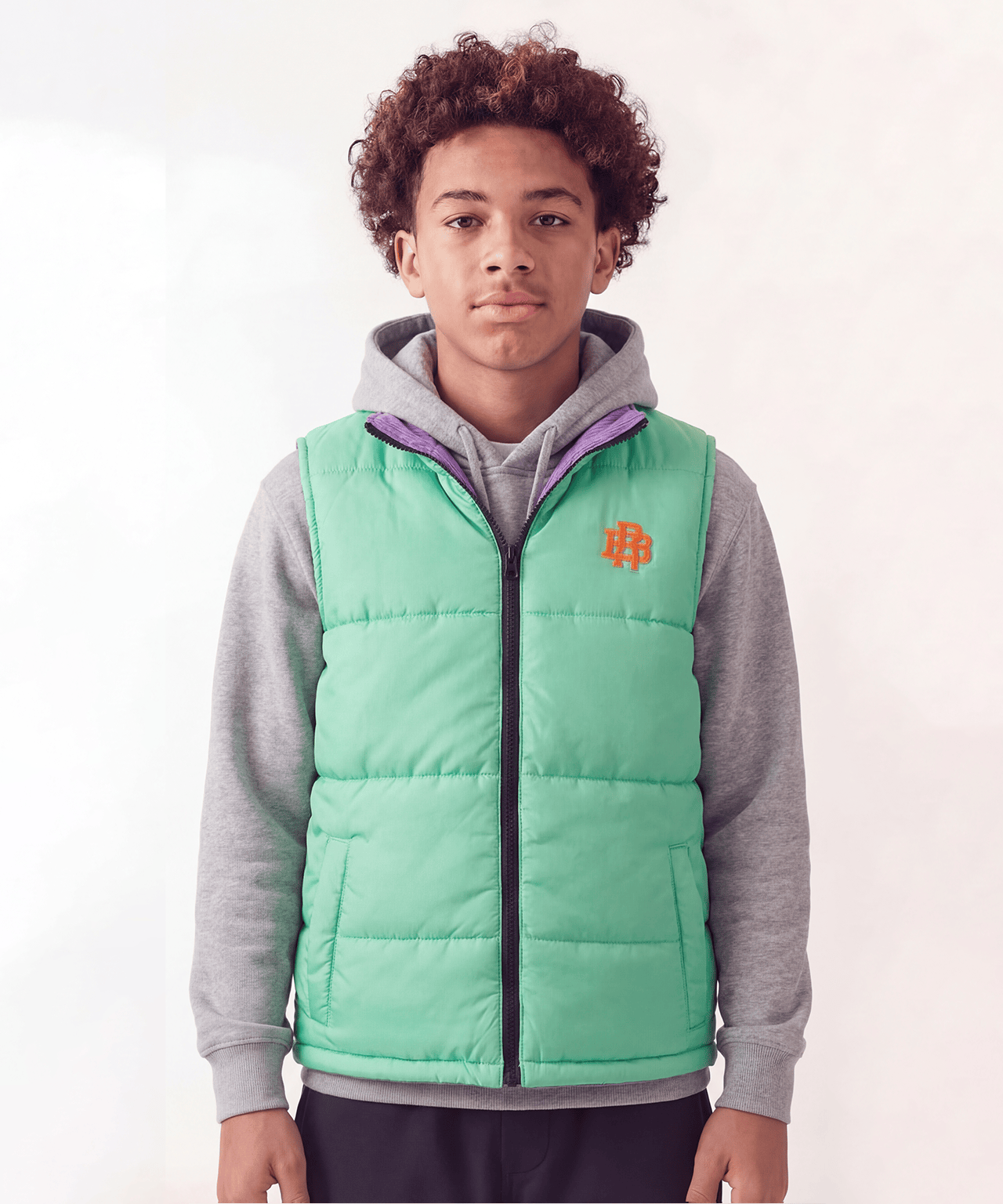 Fresh Start Kid's Reversible Puffer Vest - Sage