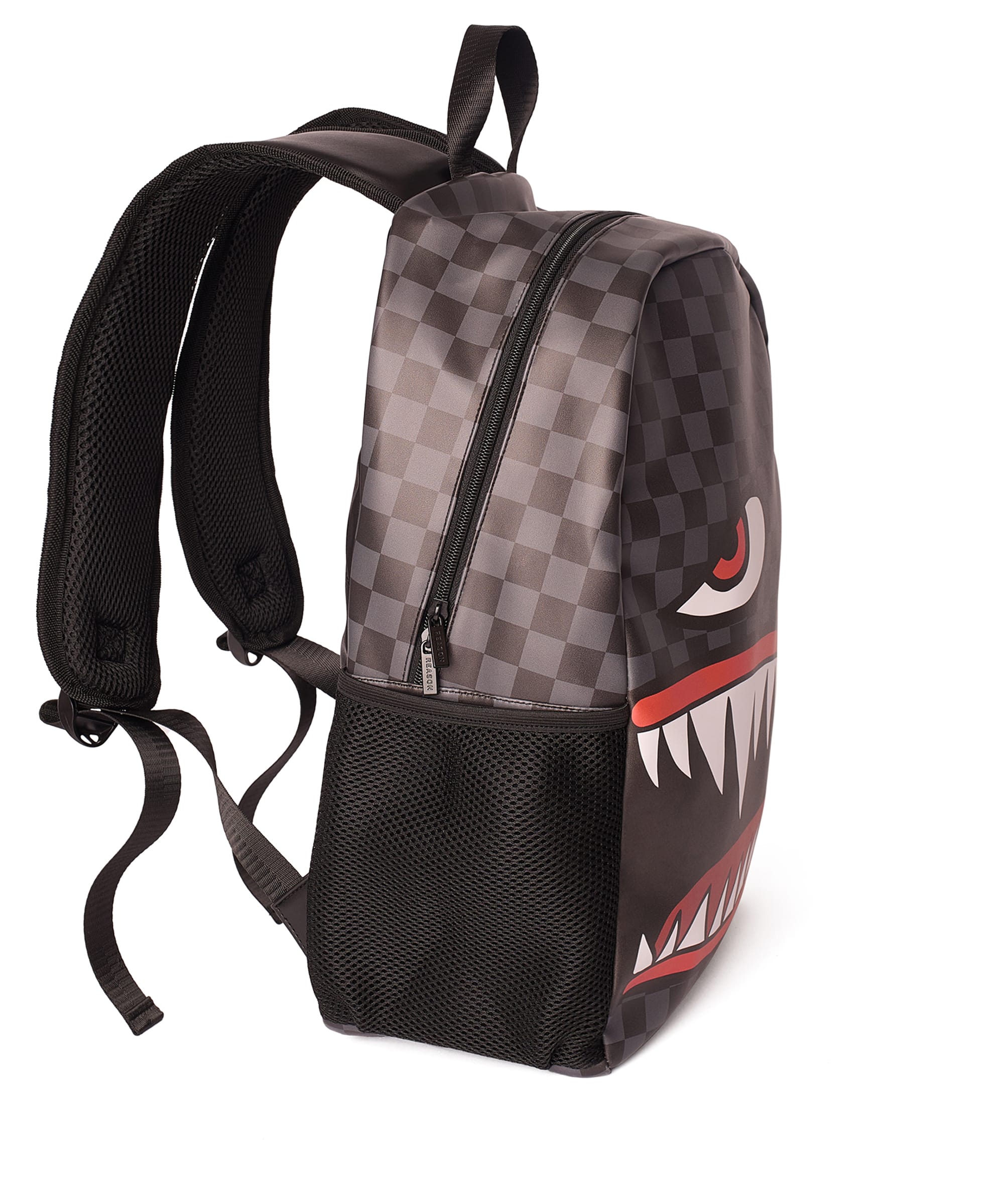 Checker Face Backpack PU - Black